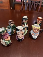 Vintage Artone England Miniature Toby Jug Figurines 3in Set Of 6 picture