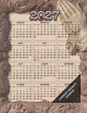 MiHeart 2027 Year Magnetic Refrigerator Calendar 8.5