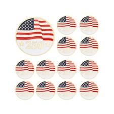 Dreuyet 12 Pcs America 250th Anniversary Pins for Women Men USA Flag Metal Lapel picture