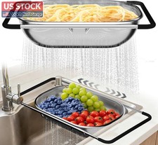 US Stock Over Sink Colander Expandable Fine Mesh 9.5-21.3