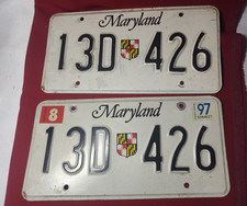 Maryland Pair License Plate 13D-426 Tag Last Titled in 1997 picture