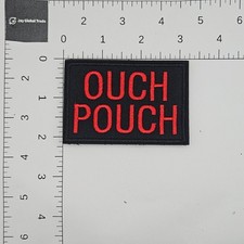 Ouch Pouch Tactical Patch Red Black Embroidered Hook and Loop First Aid Med Bag picture