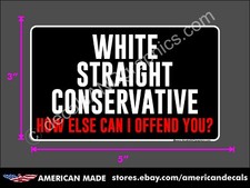 TRUMP 2024 STICKER WHITE STRAIGHT CONSERVATIVE ANTI DEMOCRAT DECAL WINDOW  picture