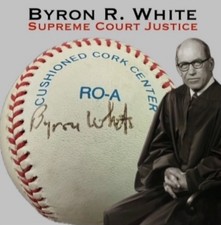 RARE Byron White (Died 2002) JSA Autograph Signed Baseball SUPREME COURT JUSTICE picture