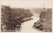 J76/ Snake River Gorge Idaho RPPC Postcard c1920s Hansen Bridge 381 picture