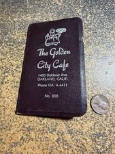 Vintage Late 50s Mini Address Book-The Golden City Cafe-Oakland California picture