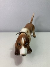 Lefton Japan Beagle Dog Porcelain Figurine Brown & White Marked H7328 picture