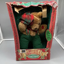 Dan Dee Musical Carollers Bear Animated Christmas Plush Classic Chimes VTG New picture