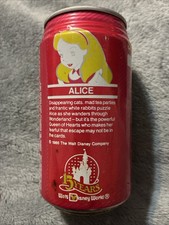 Vintage Tab Sugar Free 12oz Soda Can Disney’s Alice In Wonderland Graphic 1986 picture