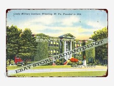 tin sign 1930s-40s Linsly Military Institute Wheeling West Virginia founded 1814 picture