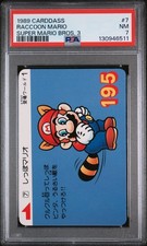 1989 Carddass Super Mario Bros. 3 #7 Raccoon Mario Super Mario Bros. 3 PSA 7 picture