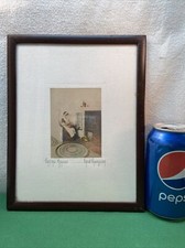 Vtg 1900’s SIGNED Mini Oddities Fred Thompson PARING APPLES Painted Photo Art picture
