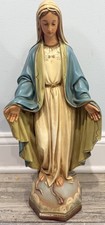 * GLORIOUS VINTAGE NUNS CONVENT VIRGIN MARY STATUE 17 3/8” picture