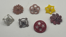 7 Vintage 1950s Cracker Jack Plastic Spinning Top Prize Toys Assorted Designs picture