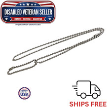 US Military Issue Premium Stainless Steel Dog Tag Chain Set (24 in. & 4.5 in.) picture