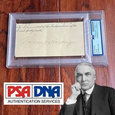 WARREN G. HARDING Scarce Cut Full Signature Signed AS PRESIDENT 1922 * PSA picture