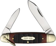 Marbles Kamp King Slip Joint Brown Jigged Folding Stainless Pocket Knife 721 picture