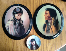 Native American Pictures Man and Woman by Z Garcis Perillo Native Am Girl Plate picture