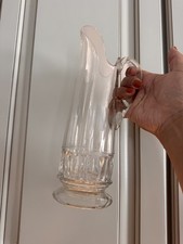Vintage Clear Glass Long Water Pitcher Vase 11
