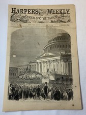 1862 magazine engraving~ GREAT WAR MEETING AT WASHINGTON, DC ~ Civil War picture
