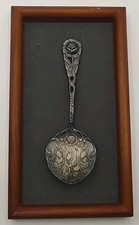 Vtg Silver Tone Floral Victorian Style Collectie Spoon, Metal Sweden picture
