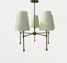 Handcrafted Radiant Elegance 5 Arm Brass Shade Chandelier picture