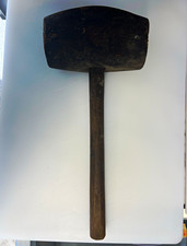 Antique Wooden Beer Keg Bung Starter Hammer Mallet Primitive Brewery Barrel Tool picture