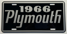 1966 66 Plymouth Metal License Plate Valiant Fury Satellite Belvedere Barracuda picture