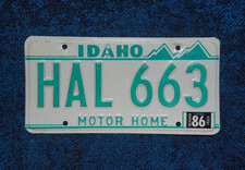 1986 Idaho License Plate # HAL 663 picture