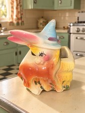 Vintage 1950s Donkey Ceramic Planter, Post War Japan 5 1/4” Tall S picture