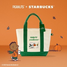 Peanuts + Starbucks Taiwan canvas lunch tote bag- great pumpkin picture