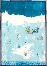 MOOMIN x BELLE MAISON Winter Skiing Japan Velvet Fleece Blanket Soft Bedspread picture