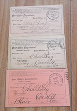 Three 1898-1905 Post Office Receipts Pa Lock Haven Bedford Roaring Spring Ore H picture