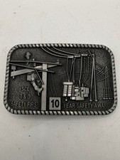 Vintage SCE Southern California Edison 10 Year Safety Award Belt Buckle T&D picture