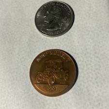 Ford Model T 1909 Original Bronze Token Medal w/ Ford Script Logo picture