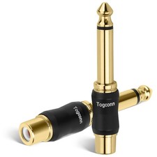 RCA to 1/4 Inch Adapter 2 Pack, 6.35mm Quarter Inch TS Mono Male to RCA Female J picture