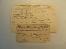 1895 Western Union Telegram Chicago to Virginia Vintage Ephemera Paper Item picture