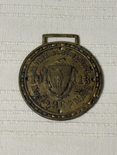 ORIGINAL RARE 1913 MASSACHUSETTS REGISTERED MOTORCYCLE BRASS BADGE TAG LICENSE picture