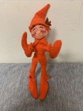 Vintage Annalee 1996 Thanksgiving Autumn Orange Pixie Elf 6” picture