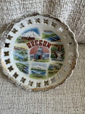 Vintage Oregon Collectors Dish Or Wall Plate Victoria Ceramics Made in Japan 4” picture