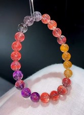 16.5g Top Natural Super Seven crystal Beaded Bracelet Gemstone Stretch Bracelet picture