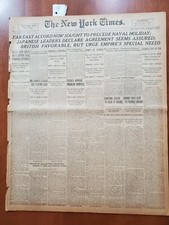 1921 NOV 14 NEW YORK TIMES - FAR EAST ACCORD TO PRECEDE NAVAL HOLIDAY - NT 8015 picture