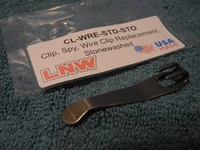 LynchNW Standard Stonewash Titanium Wire Clip For Spyderco Knife CL-WRE-STD-STO picture