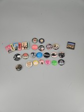 Vtg Punk Rock 80s 90s Music Pin Lot Of 24 The Clash INXS Pink Floyd Lapel Music picture
