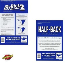 50 Mylites2 STANDARD Mylars Bags & 50 Half Back Boards 725M2/700HB E. Gerber picture