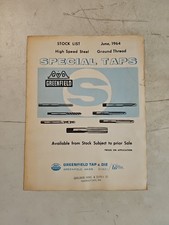Vintage 1964 Greenfield Tap & Die Special Taps Brochure. picture