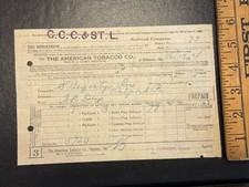 1914 Ccc Stl Railroad Bill Landing American Tobacco PJ Sorg Ohio Cleveland picture