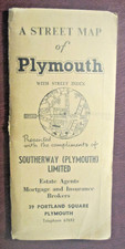 PLYMOUTH DEVON Street Map presented by SOUTHERWAY ESTATE AGENTS circa 1960s picture