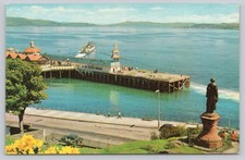 Pier & Highland Mary Statue at Dunoon Scotland Vintage Scottish Postcard picture