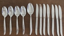 Vtg Superior Stainless USA 3 Star Atomic Pattern INS16 Flatware Silverware Lot picture